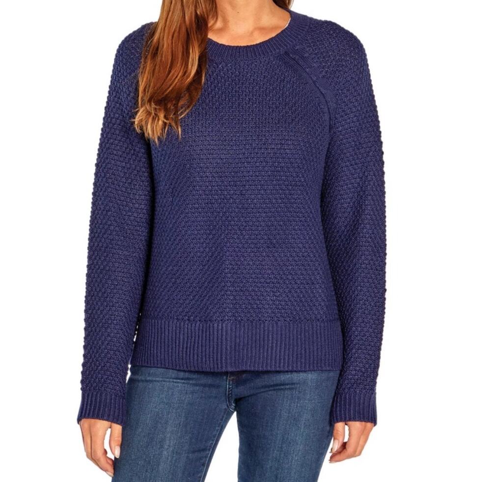 Gap Textured Crew Neck Pullover Sweater Midnight Blue Size Large